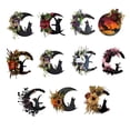 thumbnail image 3 of Halloween Moon Cat Wreath-12In Rattan Rings Kittens Atmosphere Decorations Halloween Wreath DIY Artificial Flowers Moon Cat Shape Festival Twigs, 3 of 8