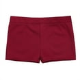 thumbnail image 5 of Raenseen Girls Boy-Cut Slim Fit Yoga Cheer Volleyball Hot Shorts Low Rise Gymnastics Dance Running Burgundy 4, 5 of 7