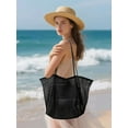 thumbnail image 2 of Deago Mesh Beach Tote Bag for Women Shoulder Handbag Causal Hobo Pool Bags for Travel Pool Vacation Cruise Essentials (Black), 2 of 9