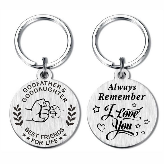 FALOGIJE Godfather Fathers Day Keychain from Goddaughter, Godfather Proposal Gifts from Godchild