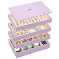 thumbnail image 1 of Organizador de joyas Voova, apilable, piel sintética, color lavanda, 28 x 18 x 16 cm, 1 of 6