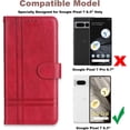thumbnail image 2 of for Google Pixel 7 Wallet Case, Premium PU Leather Flip Case with Card Slots Kickstand Magnetic Buckle Flip Phone Case Cover for Google Pixel 7 6.3’’ - Red, 2 of 14