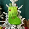 thumbnail image 2 of chaungfeng Green Knitted Christmas Stocking, 26 Letters Personalized Plush Candy Pouch, for Christmas Tree Hanging, Festive Decor, Present Storage, 4.9x7 Inches, 2 of 5