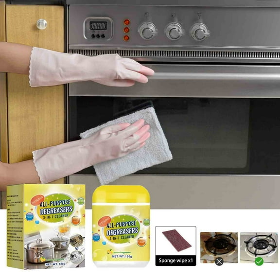 KQJQS Heavy Duty Kitchen Cleaner and Degreaser - Instant Cleaning Powder for Oil Stains, Multi-purpose Foam Cleaner for Tough Cleaning Tasks