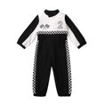 thumbnail image 3 of IBTOM CASTLE Baby Boys Girls 1st 2nd Birthday Outfit Race Car Driver Costume One Piece Long Sleeve Racer Jumpsuit for Cake Smash Photo Shoot 18-24 Months Black, 3 of 8