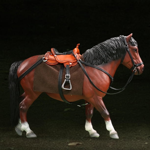 Figuras de caballos a escala 1/12, accesorio de figura de acción en miniatura realista para accesorios de escena en miniatura de figuras de 6 pulgadas Marrón Hugo figuras de caballos