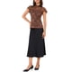 thumbnail image 2 of INSPIRAR CHIC Blusa de manga corta con cuello alto y espalda con abertura para mujeres en el Día de San Valentín, semi transparente, talla XS, color marrón, 2 of 6