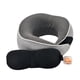 thumbnail image 1 of Almohada de viaje para el cuello, portátil, accesorio de viaje para coche y oficina. Tapones para los oídos gris claro, 1 of 8