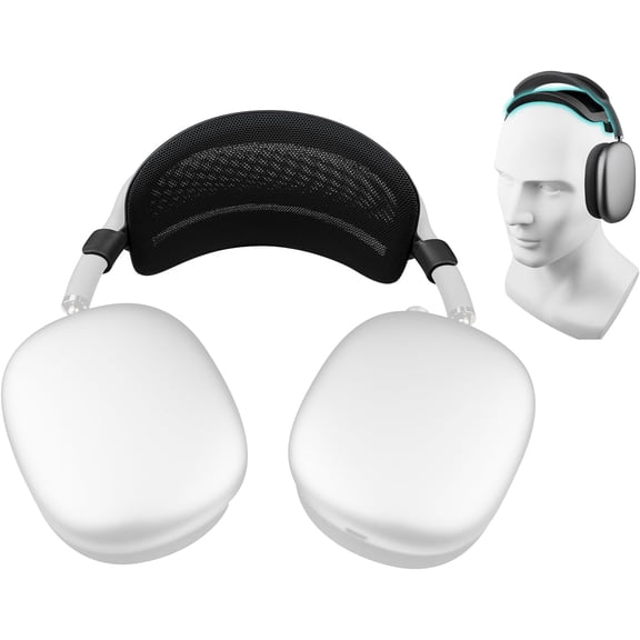 SOULWIT Headband Pressure Relief Pad for AirPods Max, Improved Ergonomic and Lightweight Headstrap Cover Protector - Black(1.0 Gen)
