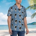 thumbnail image 5 of Xecao Astronaut print Hawaiian shirt - a stylish short-sleeve button-down for men, perfect for casual beach and tropical outings., 5 of 9