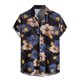 thumbnail image 1 of Camisas Cuello De Hombre Hombres Primavera y verano Casual Solapa Estampado de un solo pecho Vacaciones en la playa Manga corta Camisa de vacaciones al libre (Navy, S), 1 of 7