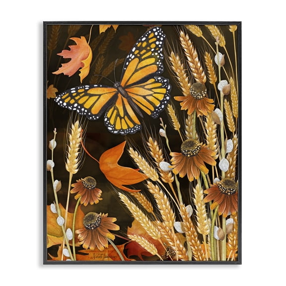 Stupell Industries Eclectic Fall Motif Midnight Garden Black Framed Giclee Art, 11 x 14, by Nicole Tamarin