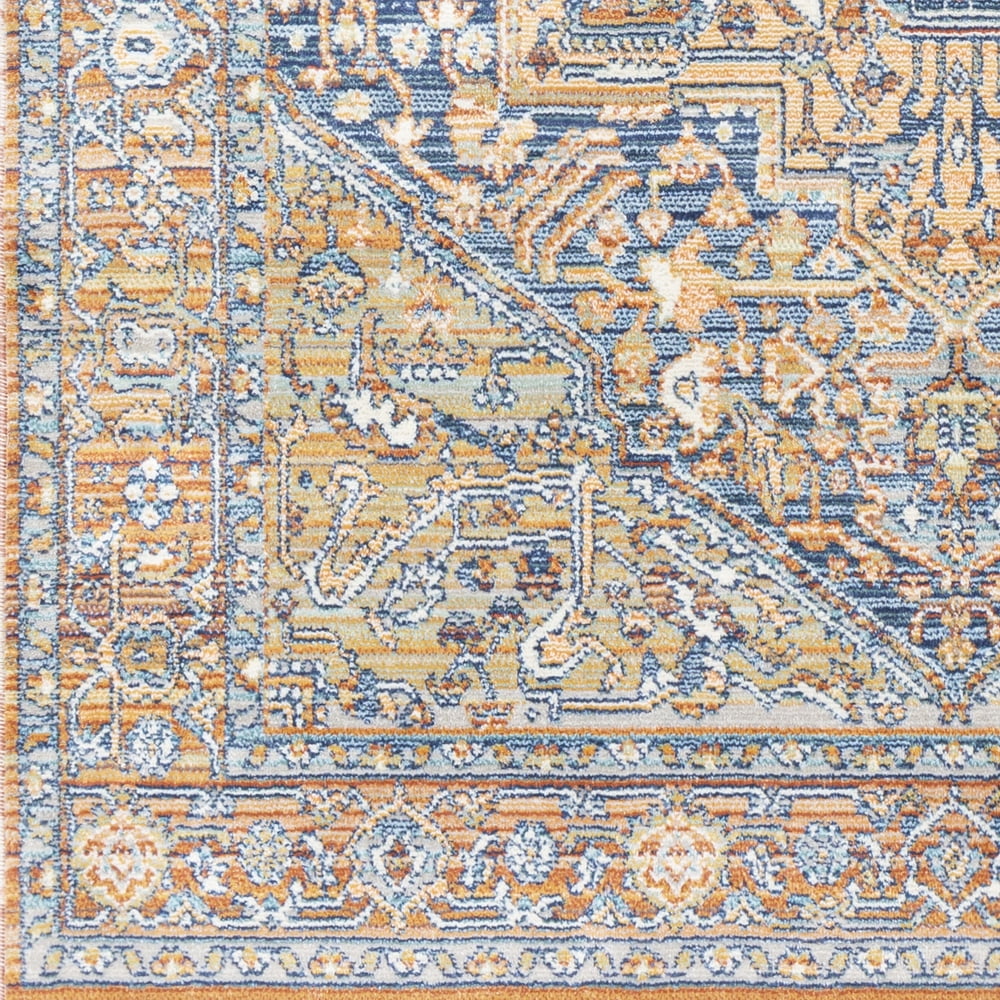 Livabliss Outdoor Rugs, 5x7 Bodrum Traditional Orange Area Rug for Patio, Porch, Deck, Backyard, Waterproof Indoor Outdoor Carpet (5'3" x 7'3")