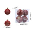 thumbnail image 3 of DefiDgd 4pcs 2.36inch Christmas Flocked Velvet Ball Christmas Tree Ornaments Set,Glitter Decorative Hanging Baubles,Shatterproof Plastic Decorations for Xmas Tree,Wreath,Garland(F), 3 of 6