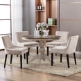 thumbnail image 3 of Colamy Mid Century Modern Beige Corduroy Accent Chairs Set of 2 Upholstered Dining Chair for Living Room, 3 of 7