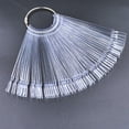 thumbnail image 5 of Set of 4 Total 200 Pcs Clear Nail Swatches Sticks,Clear Nails Sample Sticks,Transparent Fan-shaped Nail Art Tips Display Polish Board Display Practice Sticks Tool with Metal Split Ring Holder, 5 of 5