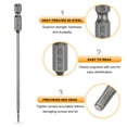 thumbnail image 5 of Uxcell 2pcs H1.5 Hex Head Drill Bit Wrench 1.5mm Metric Flat Tip 1/4" Hex Shank 150mm (6") Long Magnetic Hexagonal Screw Driver Socket Screwdriver Bits, 5 of 7