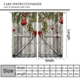 thumbnail image 2 of Christmas Ball Curtains, Dreamy Snowy Gliiter Red Sliver Xmas Baubles Wreath Rural Wood Door Pattern Window Treatments, Blackout Rod Pocket Drapes for Living Room Bedroom Kitchen Bathroom 84x84in, 2 of 8