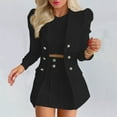 thumbnail image 2 of HXWCHs Women's Long Sleeve Double and Skirt Suit Set for and formal Events S Black, 2 of 6