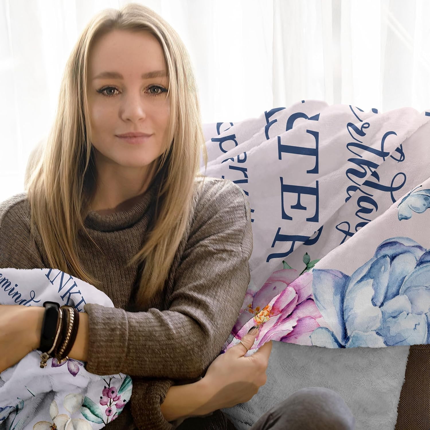 Sister Birthday Gifts - Birthday Gift for Sister from Brother Sister - Happy Birthday Sisters Throw Blanket