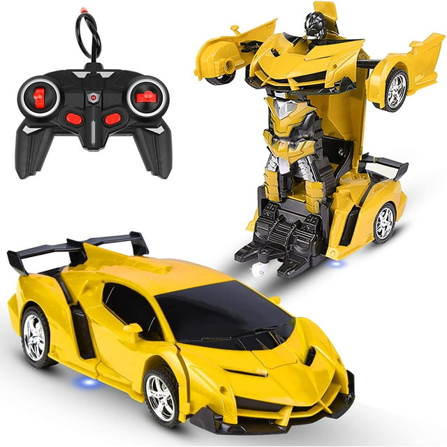 Voiture Télécommandée Transformateur RC Voiture Robot Rotation 360 ° Freinage Rechargeable Voiture Jouet pour Enfants une Clé Déformation Voiture de Sport Modèle de Voiture Jouet Cadeau