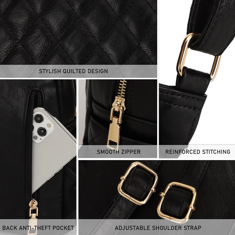 KL928 Quilted Mini Backpack for Women PU Leather Backpack  display picture 2