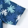 thumbnail image 7 of Huesdet Boys Lightweight Button Up Hawaiian Shirt Floral Short Sleeve Aloha Tropical Summer Tops(Dark Blue,3-4 Years), 7 of 7