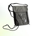thumbnail image 3 of Cartera de viaje para colgar en el cuello, funda impermeable para pasaporte, tarjetero, bandolera para teléfono (gris), 3 of 6