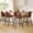 Brown, variant on CDCASA Swivel Counter Height Bar Stools Set of 2, 27" Seat Height Modern Barstools with Back and Metal Legs, Upholstered Kitchen Island Chairs, Faux Leather in Brown