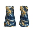 thumbnail image 7 of Honeii Golden Fantasy Landscape Print Women's Sleeveless Dress, Loose Fit Casual Dress for Women, Summer Fashion Dress, 7 of 7
