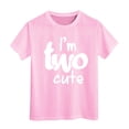 thumbnail image 1 of MEZZALL T-Shirt à Manches Courtes pour Fille d'Anniversaire, Col Rond, Coupe Décontractée, Basique, Rose, 4-5 Ans, 1 of 4