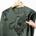 thumbnail image 1 of 6 Couleurs 2024 Nouvel An Chinois Sweat à Capuche Homme Col Rond Manches Longues Imprimé Dragon Chinois Mode Décontractée, 1 of 6