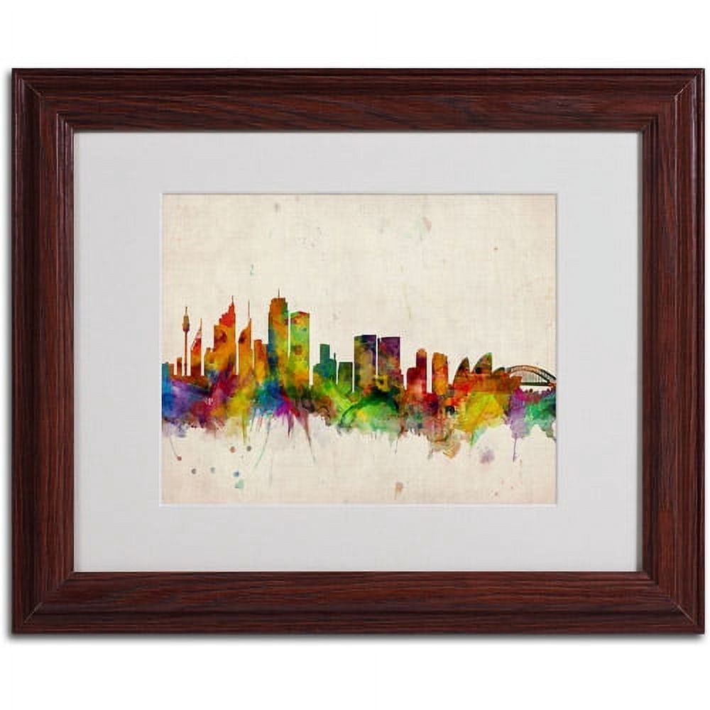 Trademark Art 'Sydney Skyline' Matted Framed Art by Michael Tompsett