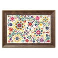 thumbnail image 1 of Gango Home Decor Eclectic Floral Fiesta White I by Laura Marshall (Ready to Hang); One 18x12in Gold Trim Framed Print, 1 of 3