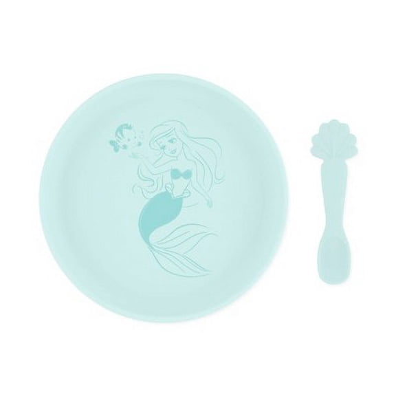 Disney Bumkins 2pc Disney Ariel Feeding Set - Aqua Green