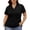 Black -AH13, variant on Plus Size Collared polo shirts Women Summer Short Sleeve V Neck Business Tops Casual Soft Shirts Black 2XL