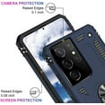 thumbnail image 5 of Entronix for Samsung Galaxy S21 Ultra Heavy Duty Case with Rotating Ring Military Grade Protection with Shockproof Kickstand Cover for S21 Ultra 5G (Navy), 5 of 7