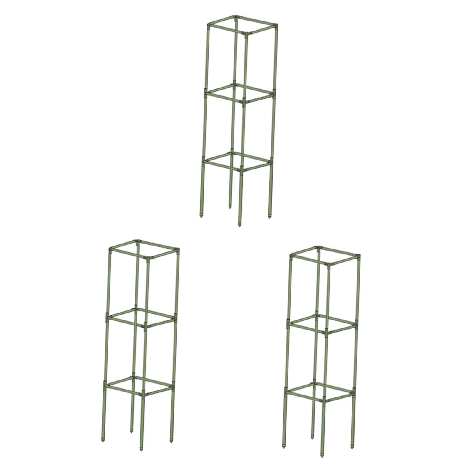 Aymzbd 3Pcs Square Tomato Cages Vegetable Stake Trellis Versatile Plant Stakes Support