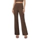 thumbnail image 2 of Pantalones de vestir DLOODA Bootcut para mujer, cintura alta, color marrón, 2 of 7