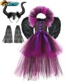 thumbnail image 1 of Disfraz Disney Maleficente De Lujo Para Niñas Fiesta De Carnaval De Halloween Vestido De Malla De Arrastre Para Niños Cosplay Demon Queen Witch Clothes, 1 of 4