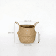 thumbnail image 2 of Woven Seagrass Belly Basket, Natural Fiber Storage Bin for Home, Decorative Plant Pot Cover or Laundry Hamper, Rustic Farmhouse Style 11Inch, 2 of 7
