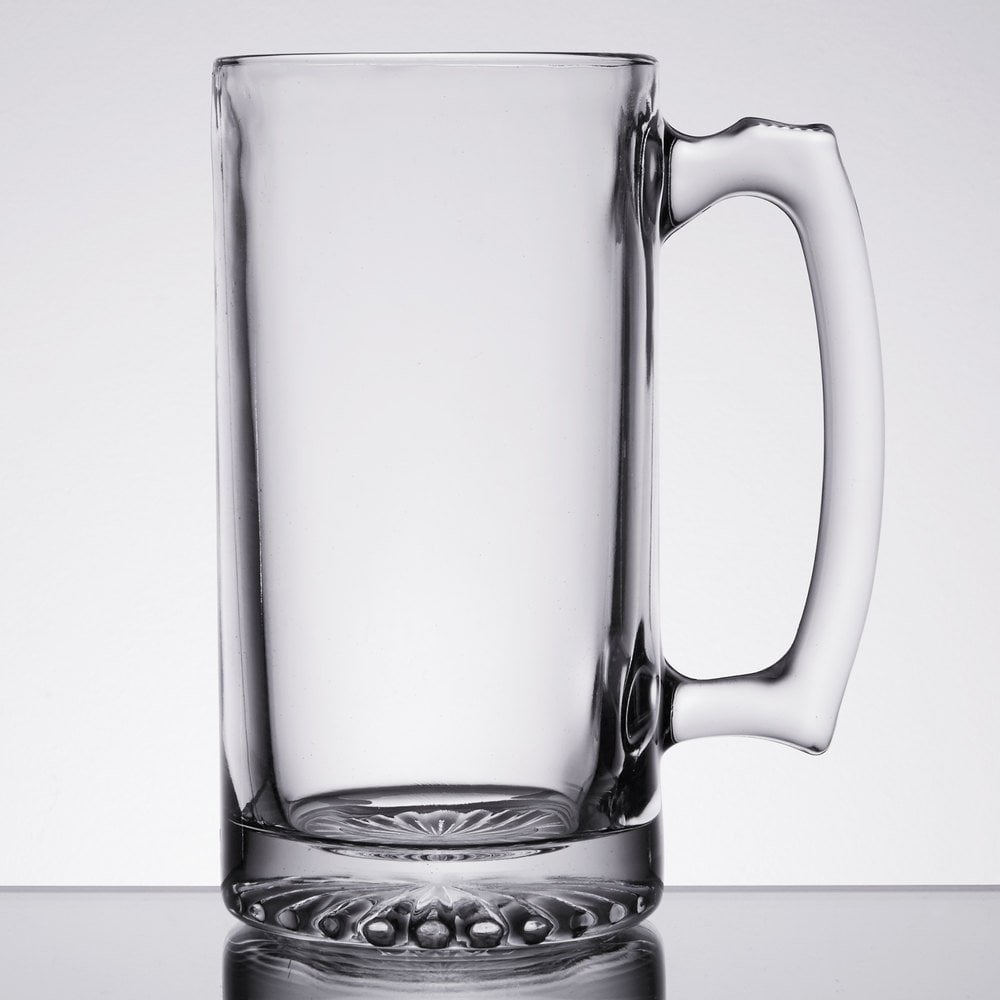 SYANKA Heavy Handle Beer Mugs Set of 4, 400 ML, Crystal Clear,  Premium Beer Glass, Perfect for Gift: Beer Mugs & Steins