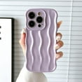 thumbnail image 3 of Compatible with iPhone 14 Pro Max Phone Case Girls Cute Water Ripple Pattern Wavy Bezel Shock Absorbing Anti-Fall Slim TPU Phone Case for Women - Light Purple, 3 of 11