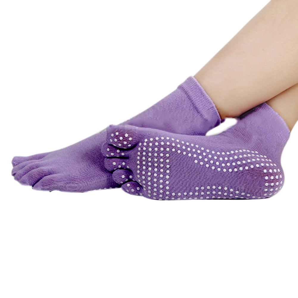Women 5 Toes Fingers Cotton Anti-slip Socks Comfort Sports Massage Yoga Socks