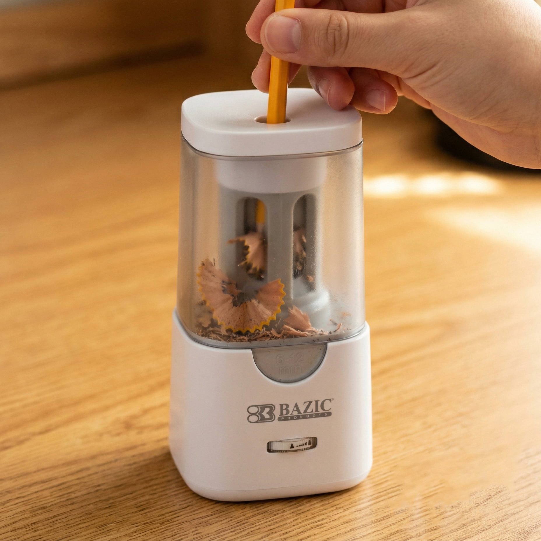 BAZIC Products Electric Pencil Sharpener, Auto Stop for Standard Jumbo No.2/Colored Pencils (6-12mm)