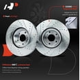 thumbnail image 5 of A-Premium 13 inch (330mm) Front Drilled and Slotted Disc Brake Rotors + Ceramic Pads Kit Compatible with Select Infiniti Models - Q60 2014-2015, G37 2008-2013, G35 2007-2008, 6-PC Set, 5 of 8