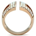 thumbnail image 3 of IP Rose Gold(Ion Plating) Brass Ring with Top Grade Crystal in Aurora Borealis (Rainbow Effect) for Women Style GL222, 3 of 3
