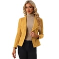 thumbnail image 1 of Chaqueta Allegra K Mujer Gamuza Sintética Mostaza S, 1 of 5