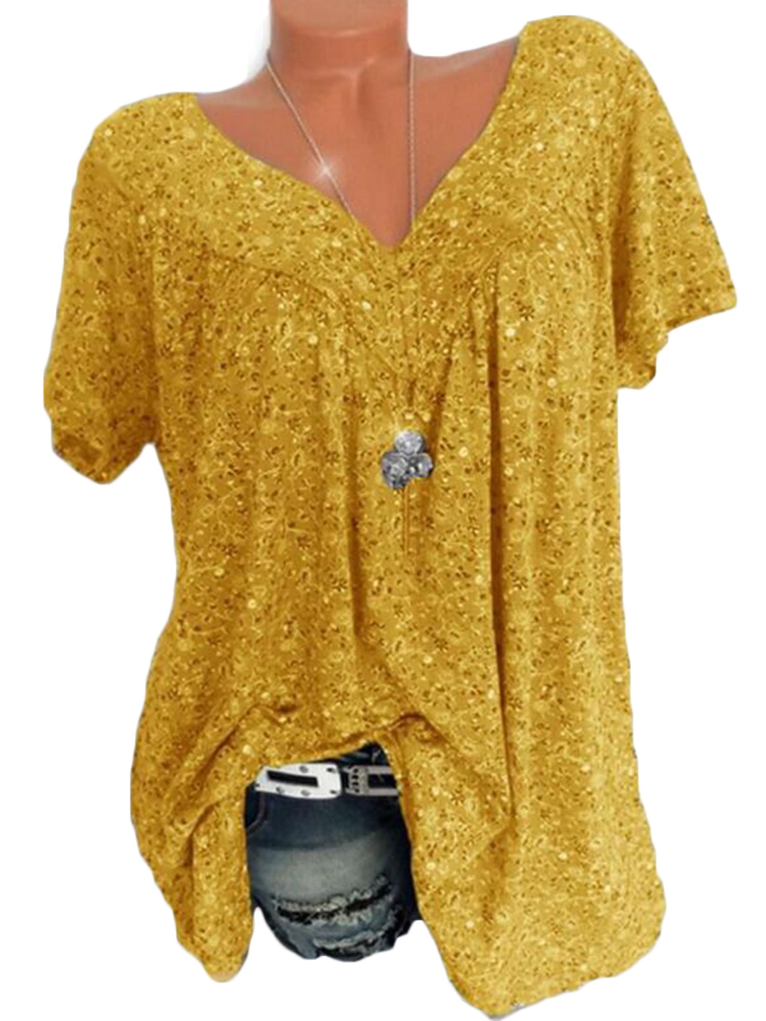 women's plus size yellow tops