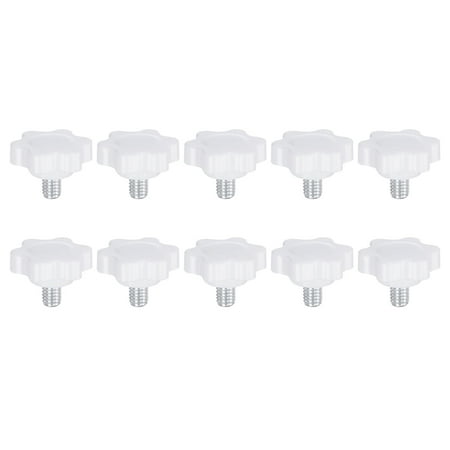 

Uxcell 10 Pieces Star Knobs M6 x 8mm Thread 25mm 6-Point Head Stud Knob Hand Clamping Screw White